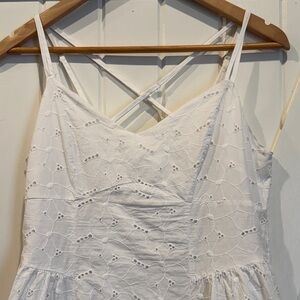 White Eyelet Midi Dress